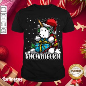 Premium Cute Snownicorn Unicorn Christmas Gi- Design By Refinetee.com ft Idea Shirt