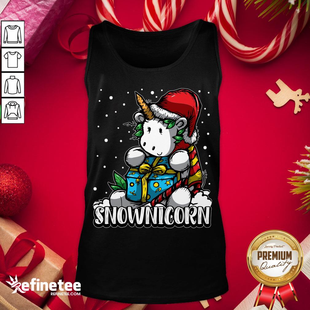 Premium Cute Snownicorn Unicorn Christmas G- Design By Refinetee.com ift Idea Tank-Top Premium Cute Snownicorn Unicorn Christmas G- Design By Refinetee.com ift Idea Tank-Top