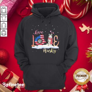 Premium Live Love Husky Christmas Hoodie - Design By Refinetee.com