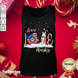 Premium Live Love Husky Christmas Tank-Top - Design By Refinetee.com