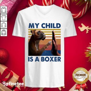 Premium My Child Is A Boxer Dog Vintage V-neck - Design By Refinetee.com