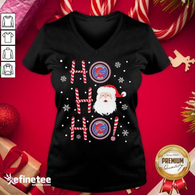 Premium Santa Claus Ho Ho Ho Buffalo Bills Christmas V-neck - Design By Refinetee.com