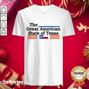 Premium The Great American State Of Texas V-neck - Design By Refinetee.com