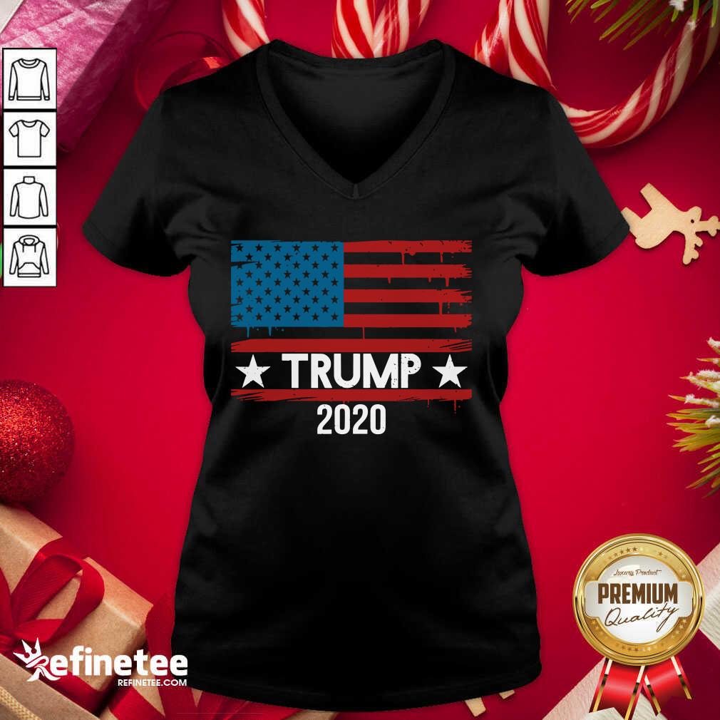 Pretty Trump 2020 American Flag V-neck - Design By Refinetee.com Trump 2020 American Flag V-neck - Design By Refinetee.com