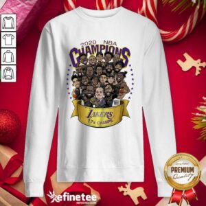 Top 2020 Nba Champions Los Angeles Lakers 17 Champs Cartoon Sweatshirt - Design By Refinetee.com