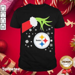 Top Grinch Hand Pittsburgh Steelers Holding Merry Christmas Shirt- Design By Refinetee.com