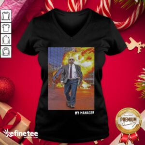 Top My Manager Posters V-neck - Design By Refinetee.com