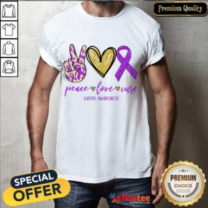 Top Peace Love Cure Lupus Awareness Shirt- Design By Refinetee.com