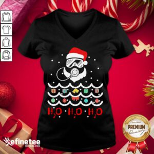 Top Santa Claus Diving Christmas Tree H2O H2O H2O V-neck - Design By Refinetee.com