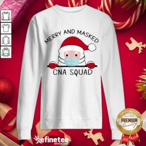 Top Santa Claus Face Mask Merry And Masked Cna Squad Sweat Sweatshirt - Design By Refinetee.com