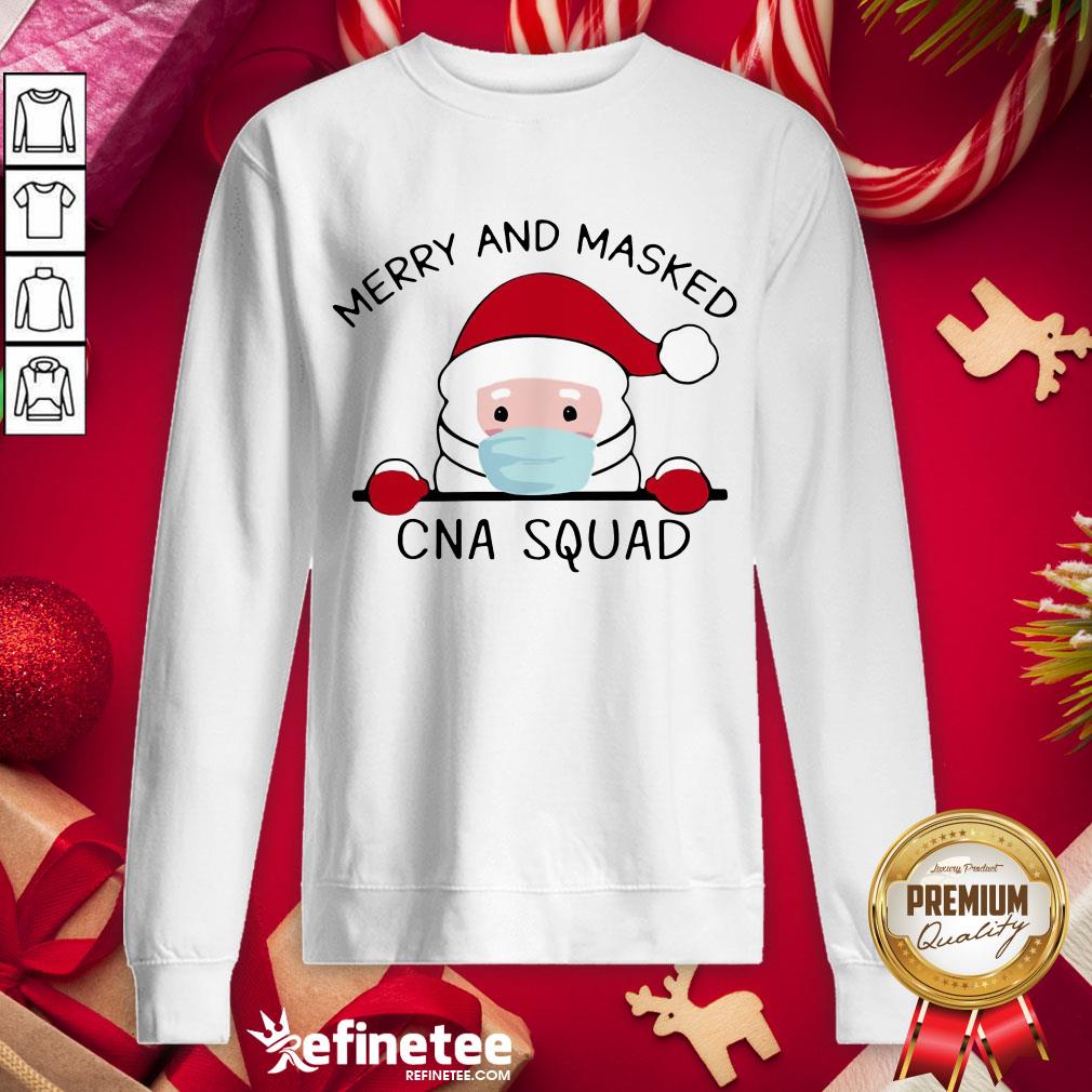 Top Santa Claus Face Mask Merry And Masked Cna Squad Sweat Sweatshirt - Design By Refinetee.com Top Santa Claus Face Mask Merry And Masked Cna Squad Sweat Sweatshirt - Design By Refinetee.com