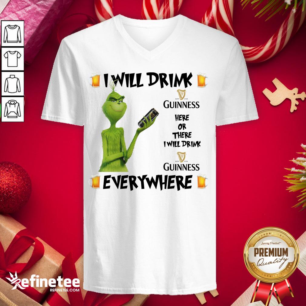 Top The Grinch I Will Drink Guinness Here And There Everywhere Christmas Sweater V-neck - Design By Refinetee.com Top The Grinch I Will Drink Guinness Here And There Everywhere Christmas Sweater V-neck - Design By Refinetee.com