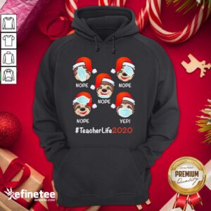 Funny Christmas Teacherlife 2020 Sloth Wearing Mask Hoodie - Design By Refinetee.com