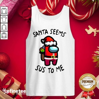 Wonderful Santa Seems Sus To Me Christmas Tank Top - Design By Refinetee.com