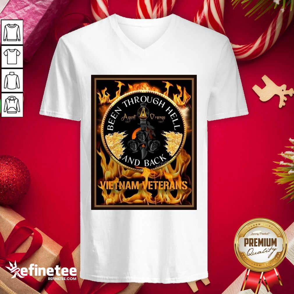 Attractive Been Through Hell Agent Orange And Back Vietnam Veterans V-neck - Design By Refinetee.com Been Through Hell Agent Orange And Back Vietnam Veterans V-neck - Design By Refinetee.com