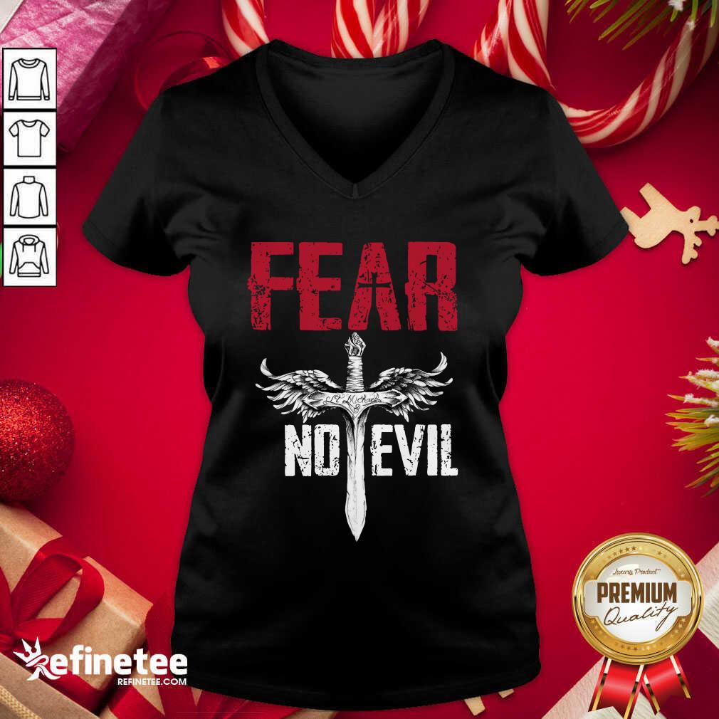 Attractive Fear No Evil V-neck - Design By Refinetee.com Fear No Evil V-neck - Design By Refinetee.com