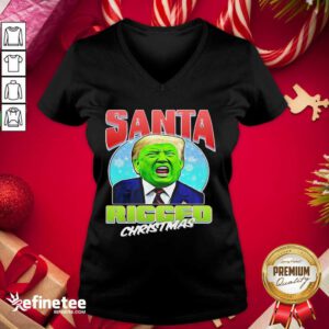 Attractive Santa Ricced Christmas Donald Trump Election V-neck - Design By Refinetee.com