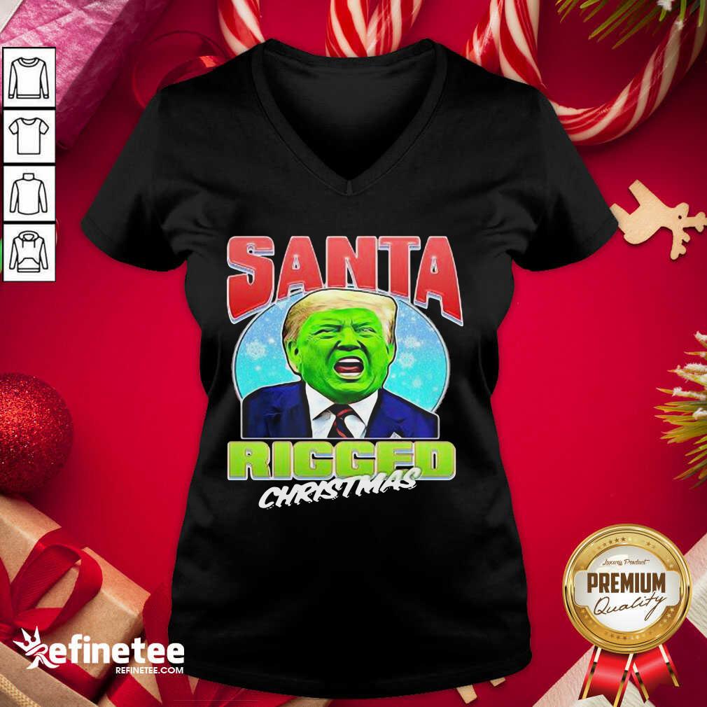 Attractive Santa Ricced Christmas Donald Trump Election V-neck - Design By Refinetee.com