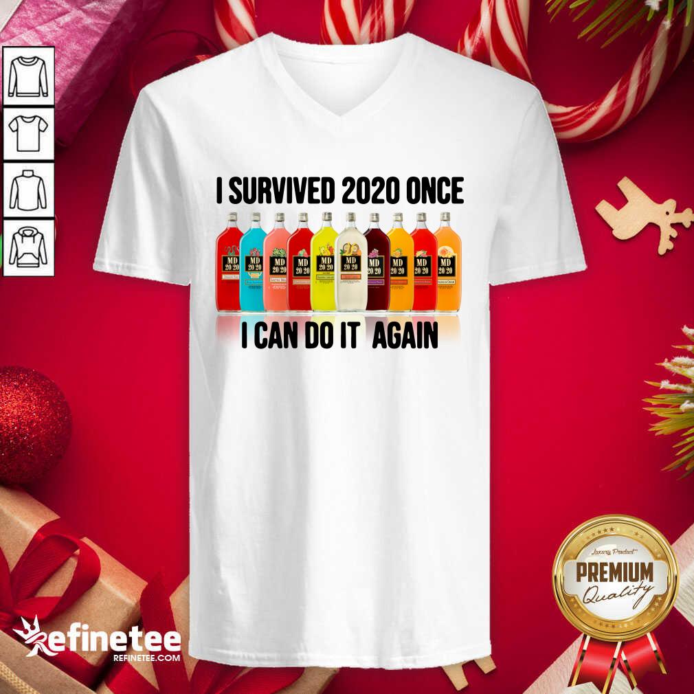 Attractive Survived 2020 Once I Can Do It Again V-neck - Design By Refinetee.com Survived 2020 Once I Can Do It Again V-neck - Design By Refinetee.com