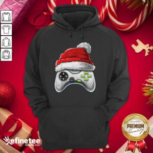 Attractive Video Game Controller Santa Hat Christmas Hoodie - Design By Refinetee.com