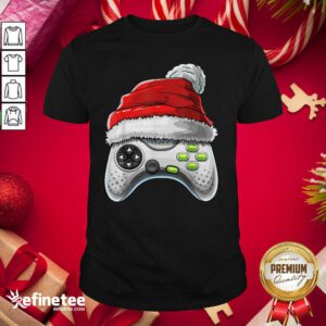 Attractive Video Game Controller Santa Hat Christmas Shirt - Design By Refinetee.com