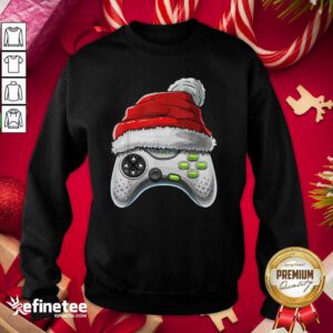 Attractive Video Game Controller Santa Hat Christmas Sweatshirt - Design By Refinetee.com