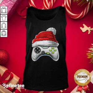 Attractive Video Game Controller Santa Hat Christmas Tank Top - Design By Refinetee.com