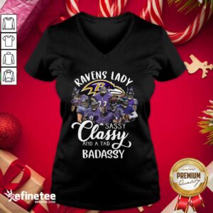 Beautiful Baltimore Ravens Team Sassy Classy And A Tad Badassy V-neck - Design By Refinetee.com