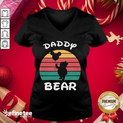 Beautiful Daddy Bear Disney Vintage Retro V-neck - Design By Refinetee.com