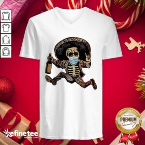 Beautiful Skeleton Drink Wine Pine V-neck - Design By Refinetee.com