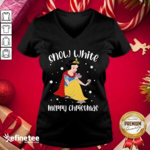 Beautiful Snow White Merry Christmas 2020 V-neck - Design By Refinetee.com