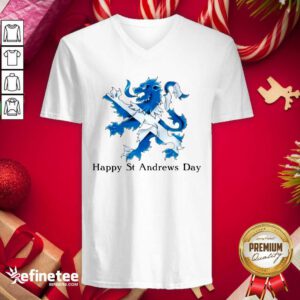 Beautiful St Andrew's Day Celebration Lion V-neck - Design By Refinetee.com