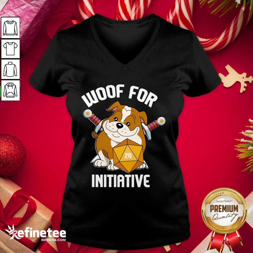 Beautiful Woof For Initiative Bulldog D20 V-neck - Design By Refinetee.com Woof For Initiative Bulldog D20 V-neck - Design By Refinetee.com