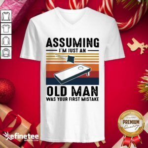 Cool Assuming I’m Just An Old Man Was Your First Mistake Vintage V-neck - Design By Refinetee.com
