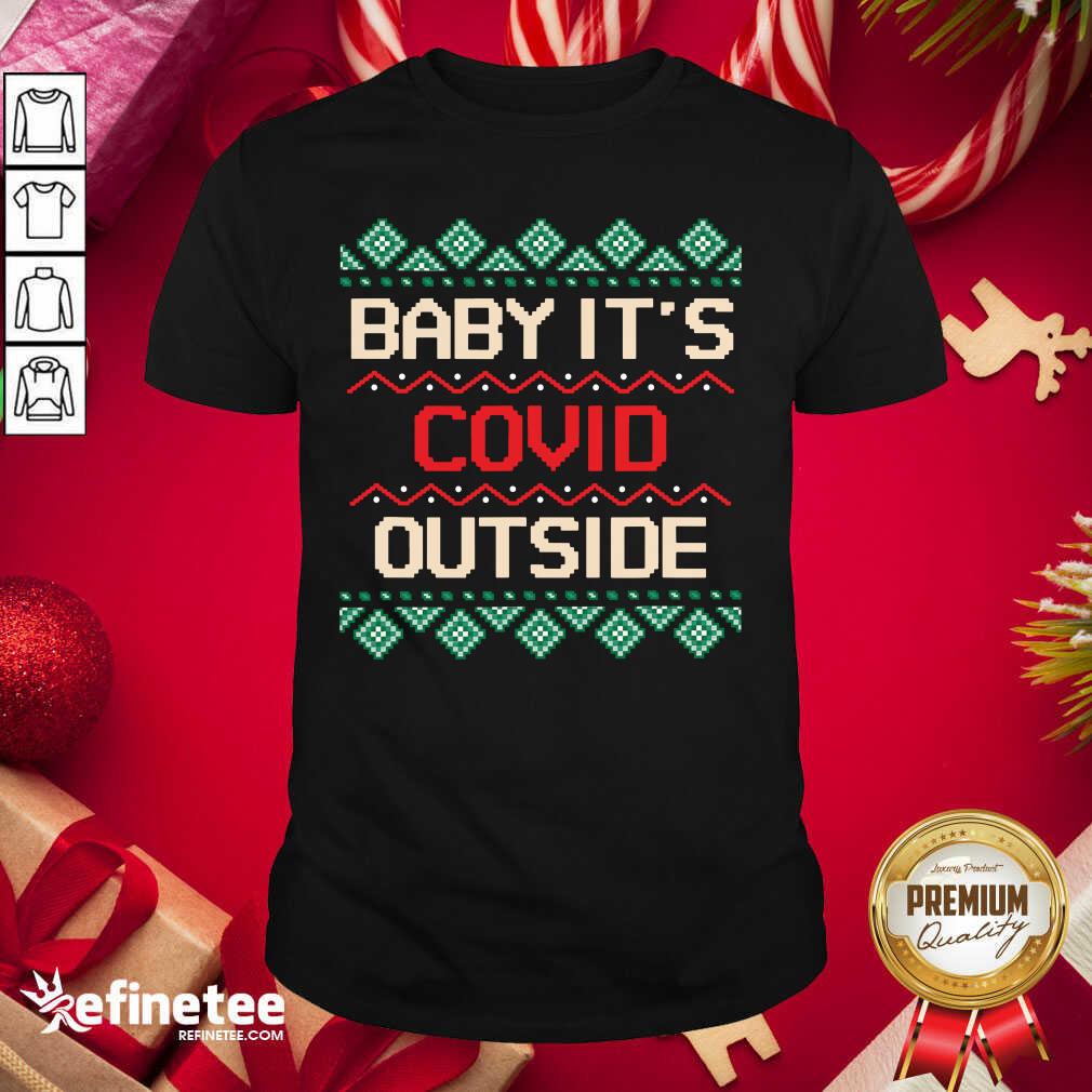 Cool Baby its Covid Outside Christmas Santa Shirt - Design By Refinetee.com