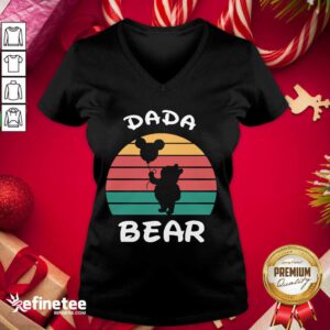 Cute Pooh And Tiger Hat Santa Happy Merry Christmas V-neck - Design By Refinetee.com
