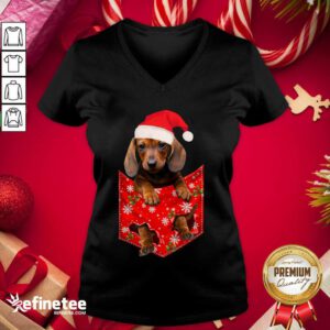 Cute Daschund Santa Christmas 2020 V-neck - Design By Refinetee.com