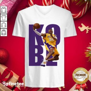 Cute Kobe Bryant 24 Playing Basketball 2021 V-neck - Design By Refinetee.com