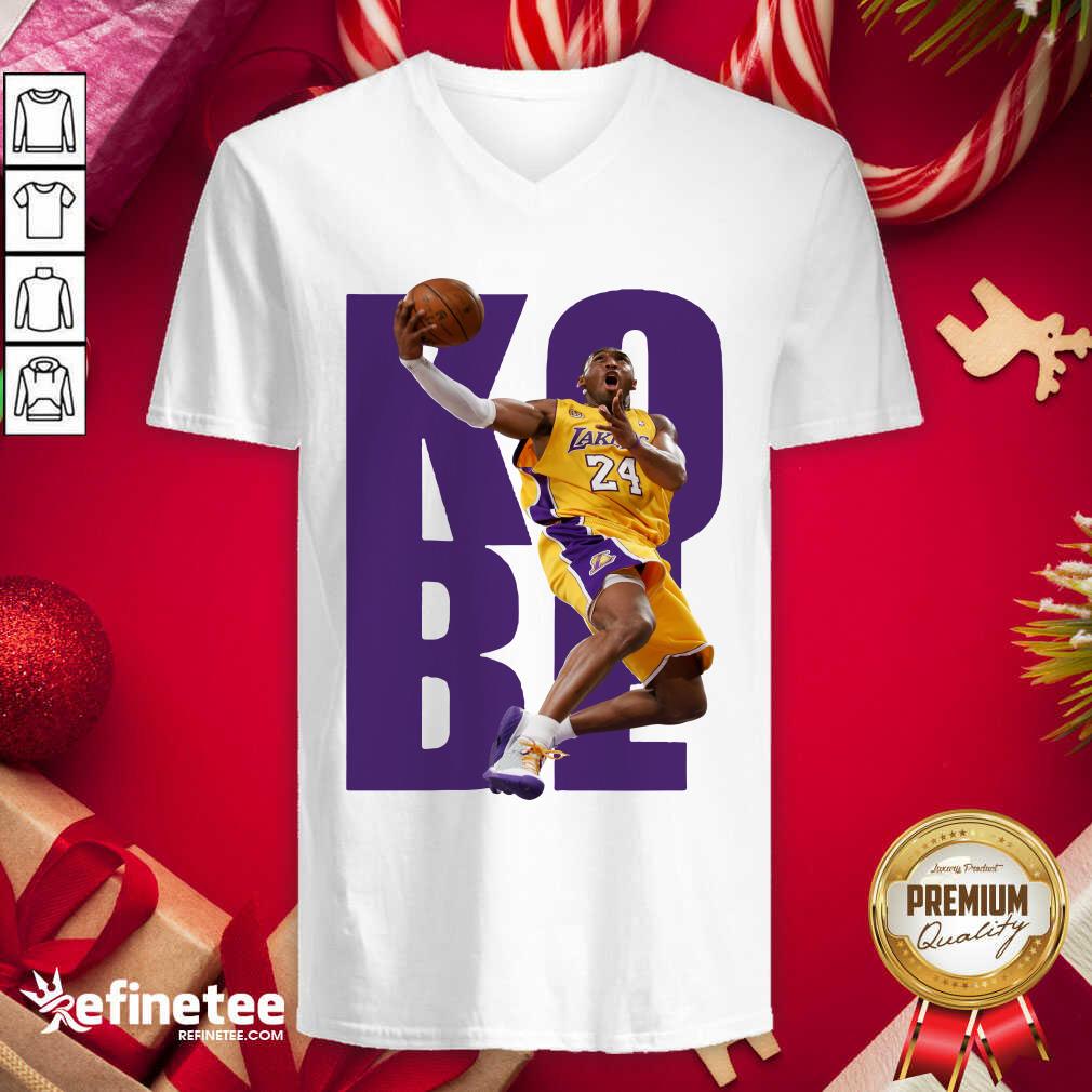Cute Kobe Bryant 24 Playing Basketball 2021 V-neck - Design By Refinetee.com Kobe Bryant 24 Playing Basketball 2021 V-neck - Design By Refinetee.com