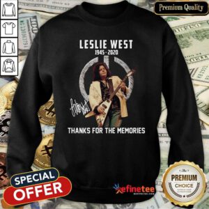Cute Leslie West 1945 2020 Thank You For The Memories Signature Sweatshirt - Design By Refinetee.com