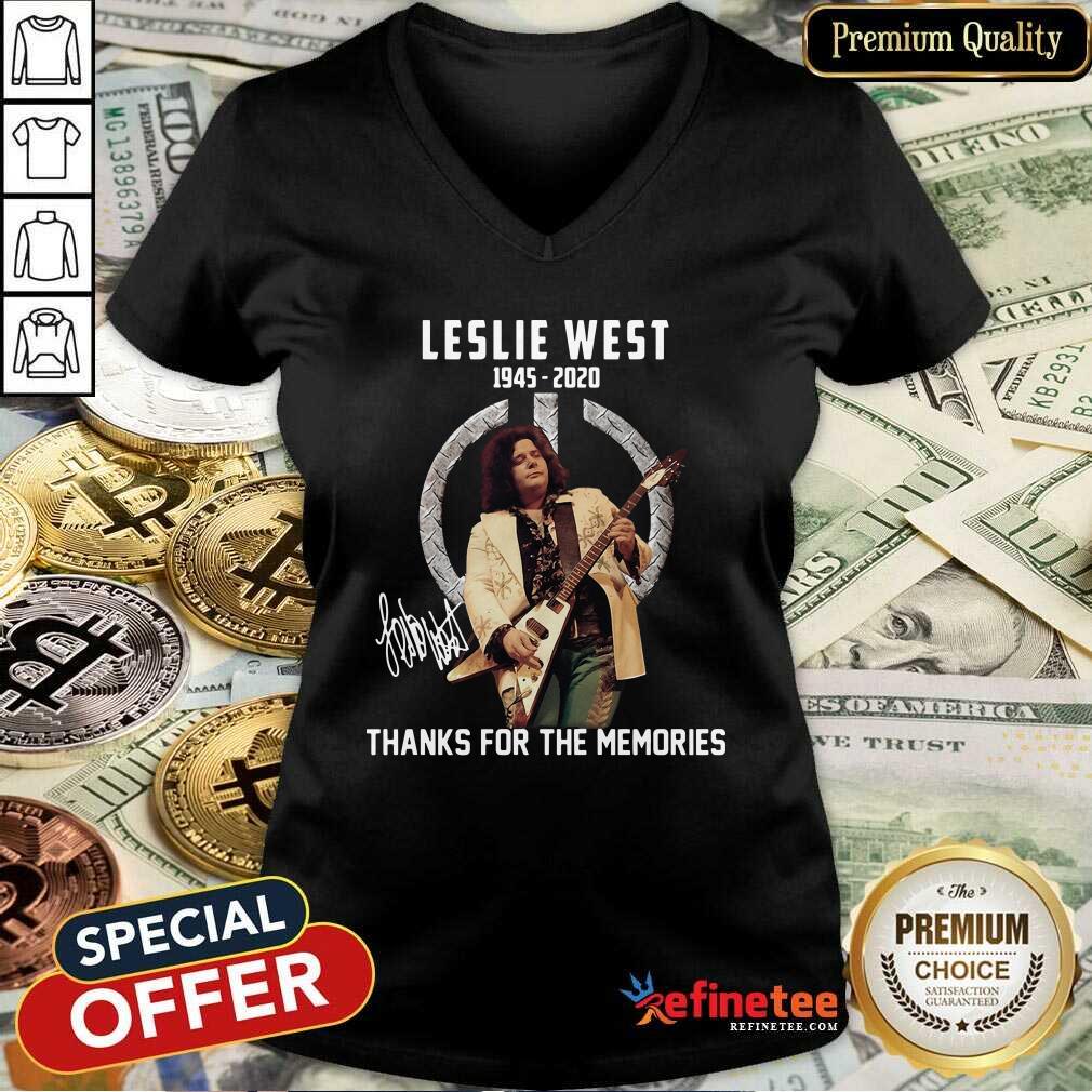 Cute Leslie West 1945 2020 Thank You For The Memories Signature V-neck - Design By Refinetee.com Leslie West 1945 2020 Thank You For The Memories Signature V-neck - Design By Refinetee.com