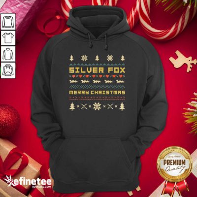 Cute Silver Fox Merry Christmas 2021 Ugly Hoodie - Design By Refinetee.com