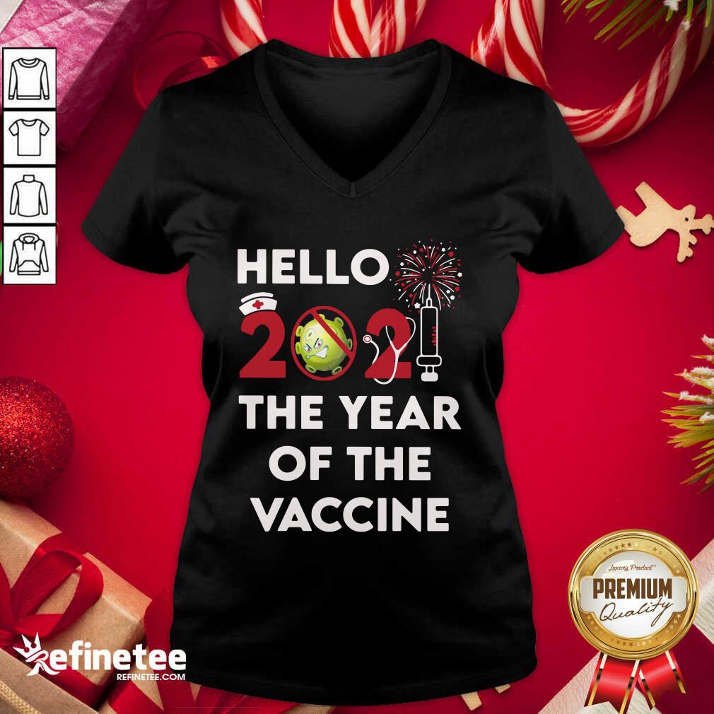 Excellent Hello 2021 The Year Of The Vaccine V-neck - Design By Refinetee.com Hello 2021 The Year Of The Vaccine V-neck - Design By Refinetee.com