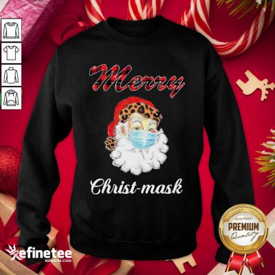 Santa Claus Face Mask Merry Christmas 2020 Sweatshirt - Design By Refinetee.com