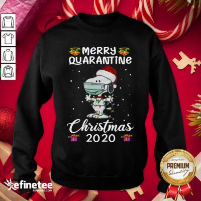 Excellent Snoopy Hat Santa Merry Quarantine Christmas 2020 Sweatshirt - Design By Refinetee.com