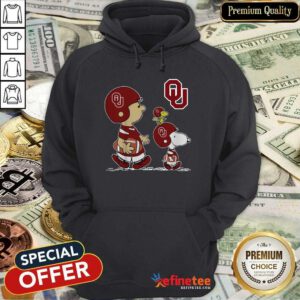 Excellent The Peanuts Charlie Brown Snoopy Woodstock Oklahoma Sooners Football Hoodie - Design By Refinetee.com