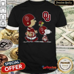 Excellent The Peanuts Charlie Brown Snoopy Woodstock Oklahoma Sooners Football Shirt - Design By Refinetee.com