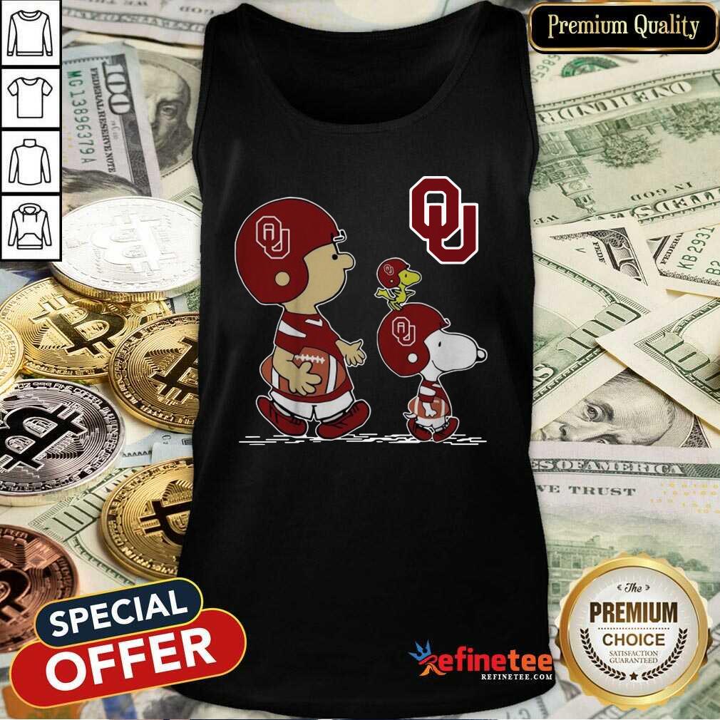 Excellent The Peanuts Charlie Brown Snoopy Woodstock Oklahoma Sooners Football Tank Top - Design By Refinetee.com The Peanuts Charlie Brown Snoopy Woodstock Oklahoma Sooners Football Tank Top - Design By Refinetee.com