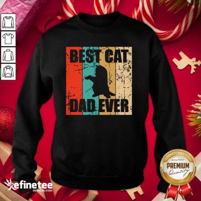 Fantastic Best Cat Dad Ever Vintage Sweatshirt - Design By Refinetee.com