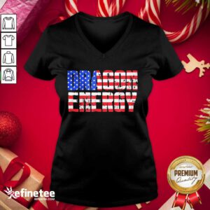 Fantastic Dragon Energy American Flag V-neck - Design By Refinetee.com